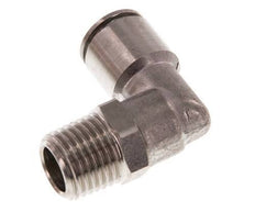 8mm x R1/4'' 90deg Elbow Push-in Fitting with Male Threads Stainless Steel FKM Rotatable
