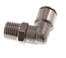 8mm x R1/4'' 90deg Elbow Push-in Fitting with Male Threads Stainless Steel FKM Rotatable