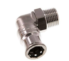 16mm x R1/2'' 90deg Elbow Push-in Fitting with Male Threads Stainless Steel FKM Rotatable