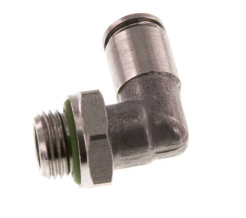 4mm x G1/8'' 90deg Elbow Push-in Fitting with Male Threads Stainless Steel FKM Rotatable