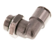 10mm x G3/8'' 90deg Elbow Push-in Fitting with Male Threads Stainless Steel FKM Rotatable
