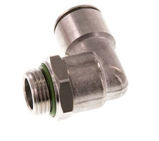 12mm x G3/8'' 90deg Elbow Push-in Fitting with Male Threads Stainless Steel FKM Rotatable