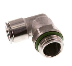 12mm x G1/2'' 90deg Elbow Push-in Fitting with Male Threads Stainless Steel FKM Rotatable