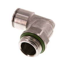 12mm x G1/2'' 90deg Elbow Push-in Fitting with Male Threads Stainless Steel FKM Rotatable