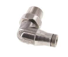 4mm x 1/8'' NPT 90deg Elbow Push-in Fitting with Male Threads Stainless Steel FKM Rotatable