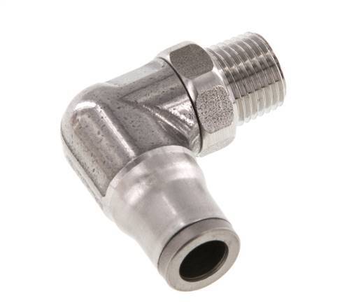 Racor de 6mm x 1/8'' NPT 90deg con rosca macho Acero inoxidable FKM Giratorio