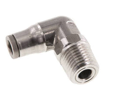 6mm x 1/4'' NPT 90deg Elbow Push-in Fitting with Male Threads Stainless Steel FKM Rotatable