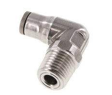 6mm x 1/4'' NPT 90deg Elbow Push-in Fitting with Male Threads Stainless Steel FKM Rotatable