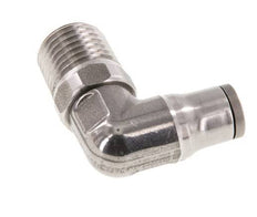 6mm x 1/4'' NPT 90deg Elbow Push-in Fitting with Male Threads Stainless Steel FKM Rotatable