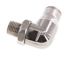 12mm x 1/4'' NPT 90deg Elbow Push-in Fitting with Male Threads Stainless Steel FKM Rotatable