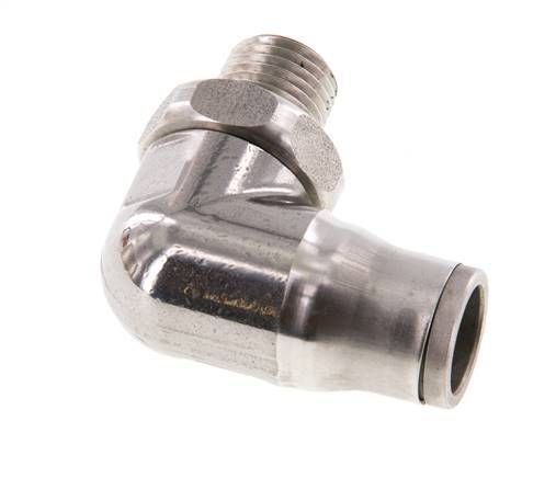 12mm x 1/4'' NPT 90deg Elbow Push-in Fitting with Male Threads Stainless Steel FKM Rotatable