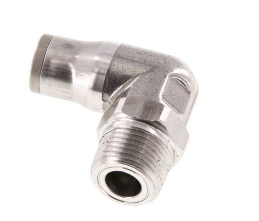 10mm x 3/8'' NPT 90deg Elbow Push-in Fitting with Male Threads Stainless Steel FKM Rotatable