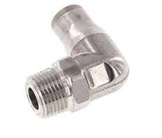 10mm x 3/8'' NPT 90deg Elbow Push-in Fitting with Male Threads Stainless Steel FKM Rotatable