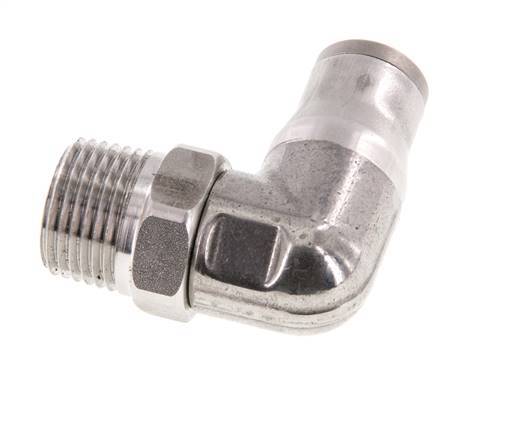 10mm x 3/8'' NPT 90deg Elbow Push-in Fitting with Male Threads Stainless Steel FKM Rotatable
