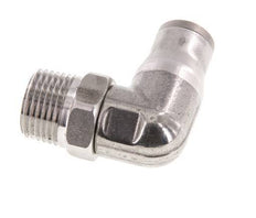 10mm x 3/8'' NPT 90deg Elbow Push-in Fitting with Male Threads Stainless Steel FKM Rotatable