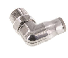 10mm x 3/8'' NPT 90deg Elbow Push-in Fitting with Male Threads Stainless Steel FKM Rotatable