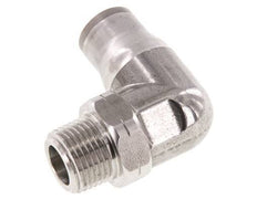 12mm x 3/8'' NPT 90deg Elbow Push-in Fitting with Male Threads Stainless Steel FKM Rotatable