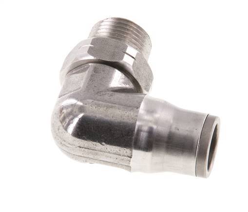 12mm x 3/8'' NPT 90deg Elbow Push-in Fitting with Male Threads Stainless Steel FKM Rotatable