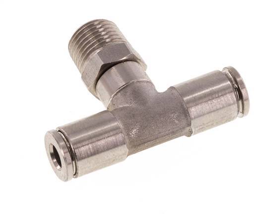 Racor en T de 4mm x R1/8'' con rosca macho Latón/PA 66 NBR Giratorio