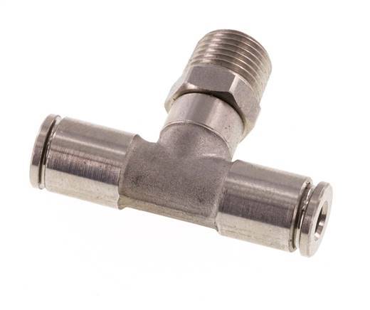 Racor en T de 4mm x R1/8'' con rosca macho Latón/PA 66 NBR Giratorio