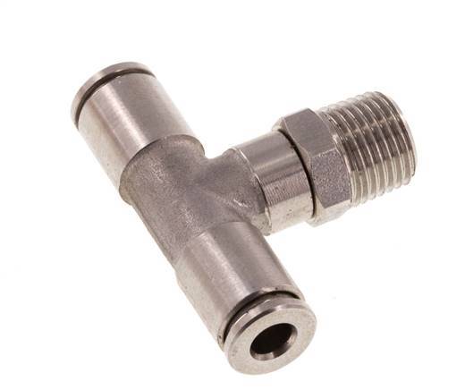 Racor en T de 4mm x R1/8'' con rosca macho Latón/PA 66 NBR Giratorio