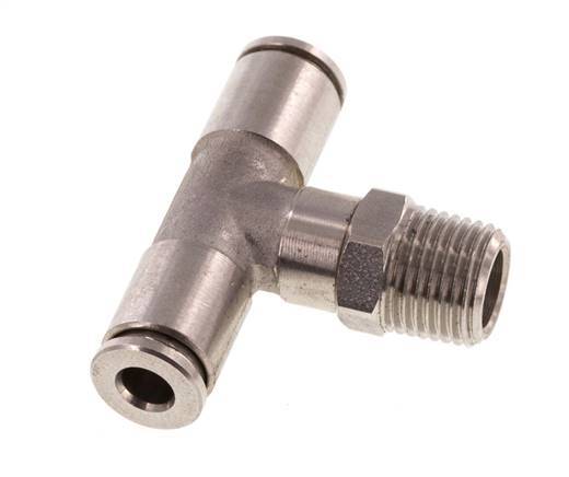 Racor en T de 4mm x R1/8'' con rosca macho Latón/PA 66 NBR Giratorio