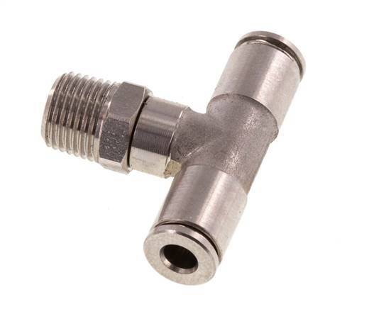 Racor en T de 4mm x R1/8'' con rosca macho Latón/PA 66 NBR Giratorio