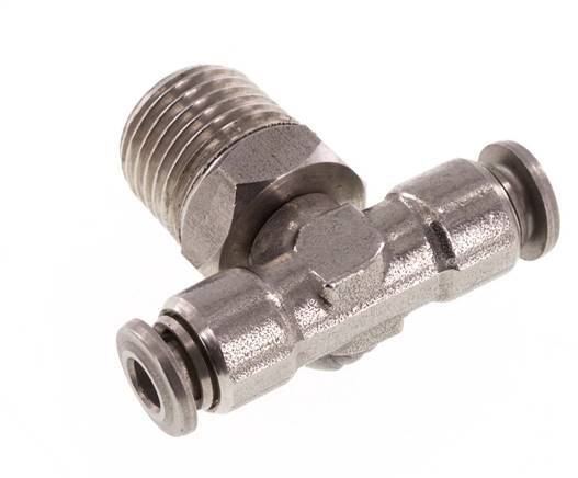 Racor en T de 4mm x R1/4'' con rosca macho Latón/PA 66 NBR Giratorio