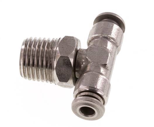 Racor en T de 4mm x R1/4'' con rosca macho Latón/PA 66 NBR Giratorio