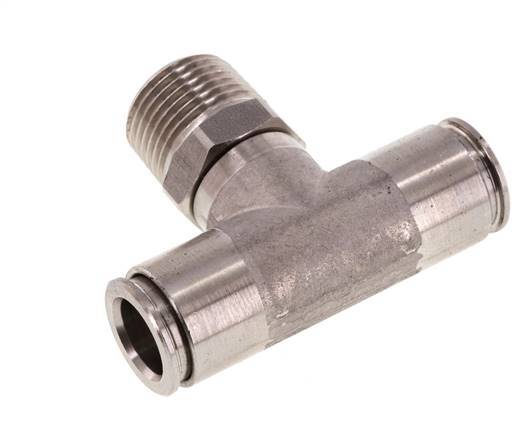 Racor en T de 10mm x R3/8'' con rosca macho Latón/PA 66 NBR Giratorio