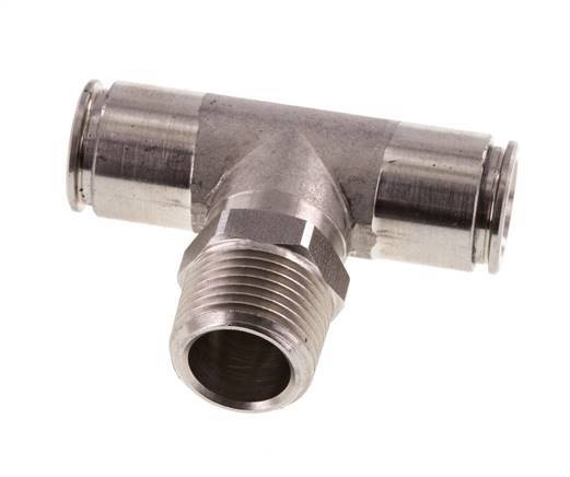 Racor en T de 10mm x R3/8'' con rosca macho Latón/PA 66 NBR Giratorio