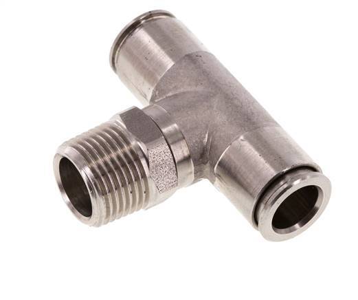 Racor en T de 10mm x R3/8'' con rosca macho Latón/PA 66 NBR Giratorio