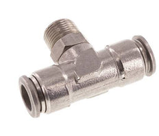 12mm x R3/8'' Inline Tee Push-in Fitting with Male Threads Stainless Steel FKM Rotatable