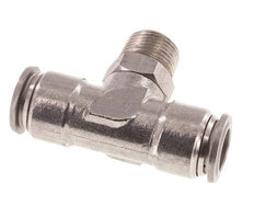 12mm x R3/8'' Inline Tee Push-in Fitting with Male Threads Stainless Steel FKM Rotatable