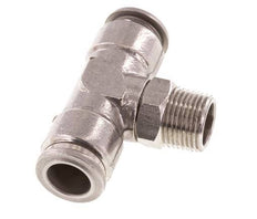 12mm x R3/8'' Inline Tee Push-in Fitting with Male Threads Stainless Steel FKM Rotatable