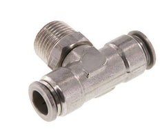 12mm x R1/2'' Inline Tee Push-in Fitting with Male Threads Stainless Steel FKM Rotatable