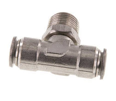 12mm x R1/2'' Inline Tee Push-in Fitting with Male Threads Stainless Steel FKM Rotatable
