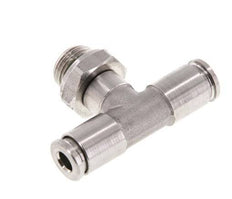4mm x G1/8'' Inline Tee Push-in Fitting with Male Threads Stainless Steel FKM FDA Rotatable
