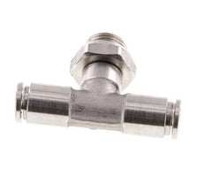 4mm x G1/8'' Inline Tee Push-in Fitting with Male Threads Stainless Steel FKM FDA Rotatable