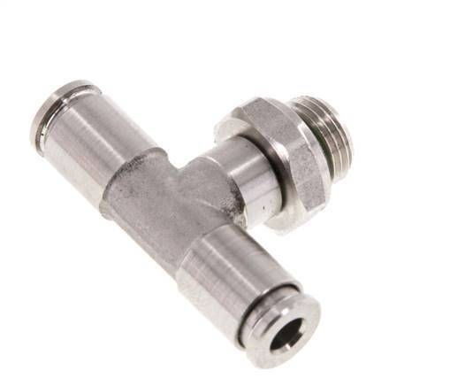 Racor en T de 4mm x G1/8'' con rosca macho Acero inoxidable FKM FDA Giratorio