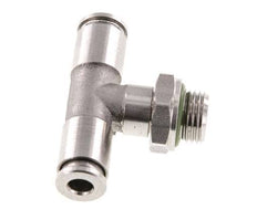 4mm x G1/8'' Inline Tee Push-in Fitting with Male Threads Stainless Steel FKM FDA Rotatable