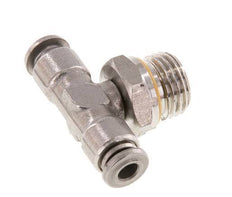 4mm x G1/4'' Inline Tee Push-in Fitting with Male Threads Stainless Steel FKM FDA Rotatable