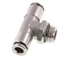 6mm x G1/4'' Inline Tee Push-in Fitting with Male Threads Stainless Steel FKM FDA Rotatable