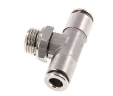 6mm x G1/4'' Inline Tee Push-in Fitting with Male Threads Stainless Steel FKM FDA Rotatable