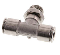 8mm x G1/4'' Inline Tee Push-in Fitting with Male Threads Stainless Steel FKM FDA Rotatable