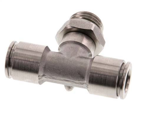 Racor en T de 8mm x G1/4'' con rosca macho Acero inoxidable FKM FDA Giratorio