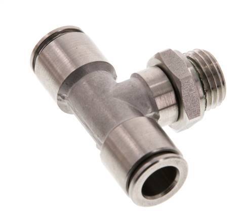 Racor en T de 8mm x G1/4'' con rosca macho Acero inoxidable FKM FDA Giratorio