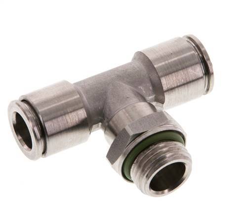 Racor en T de 8mm x G1/4'' con rosca macho Acero inoxidable FKM FDA Giratorio