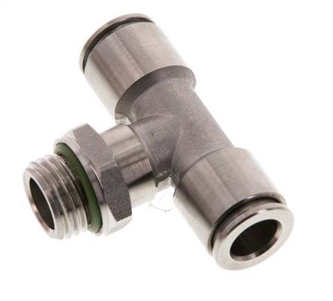 Racor en T de 8mm x G1/4'' con rosca macho Acero inoxidable FKM FDA Giratorio