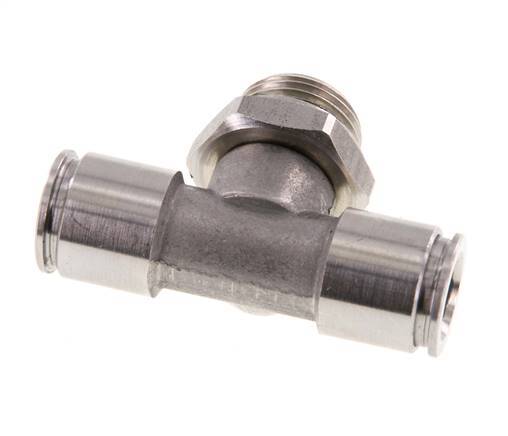Racor en T de 10mm x G3/8'' con rosca macho Acero inoxidable FKM FDA Giratorio